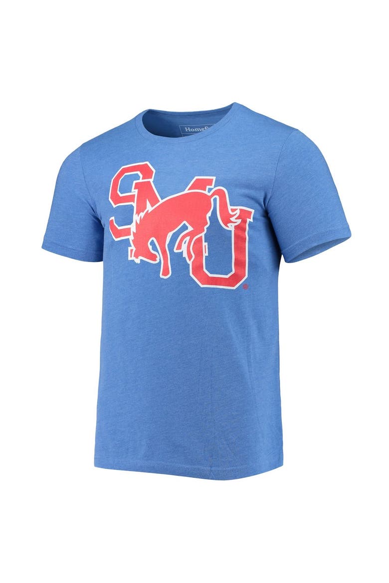 Men's Homefield Heathered Royal SMU Mustangs Vintage Logo T-Shirt, Alternate, color, Royal