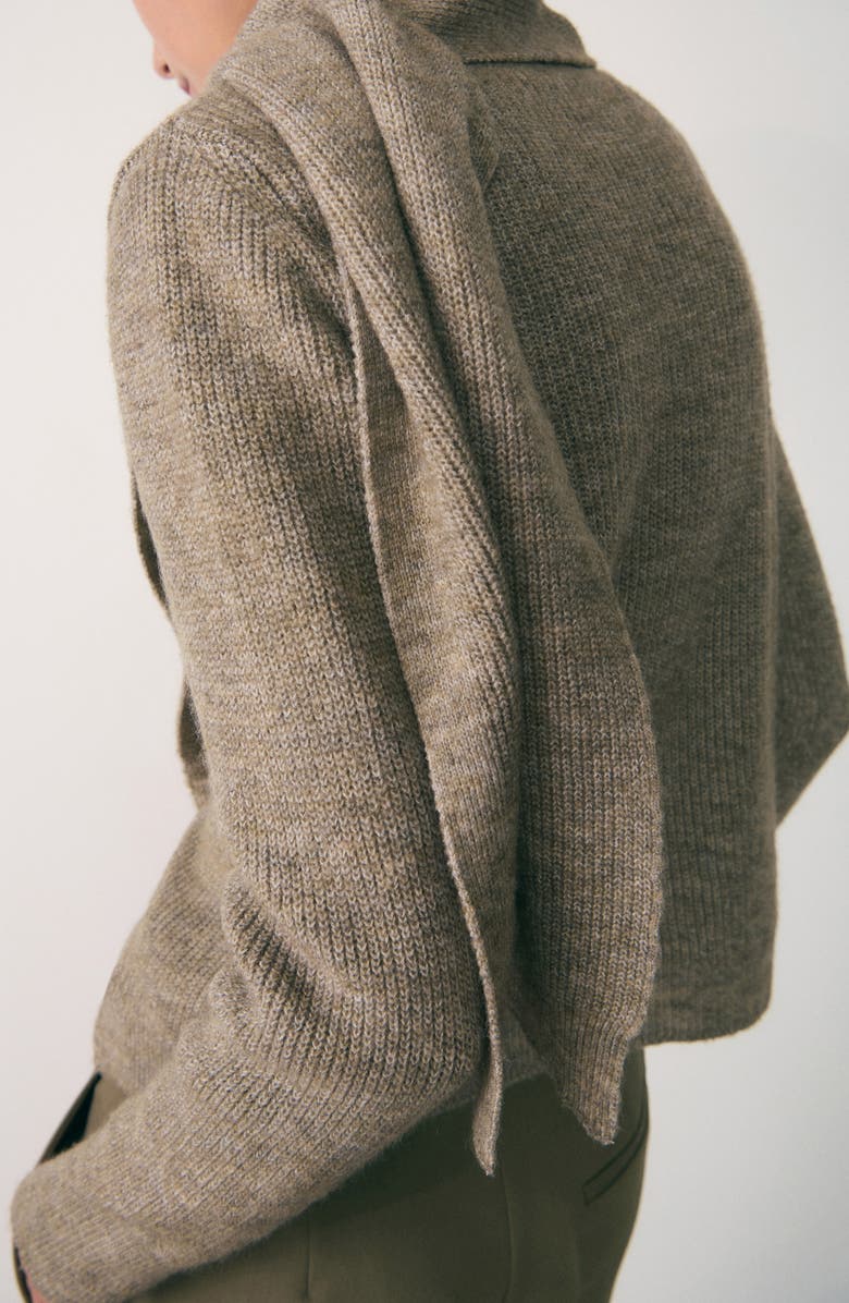 MANGO Asymmetric Scarf Neck Cardigan, Alternate, color, 