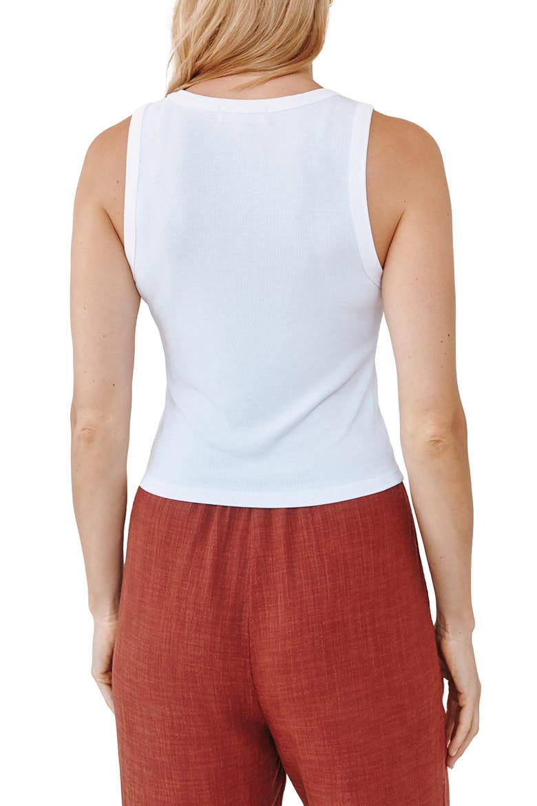 Rib Sleeveless Top, Alternate, color, WHITE