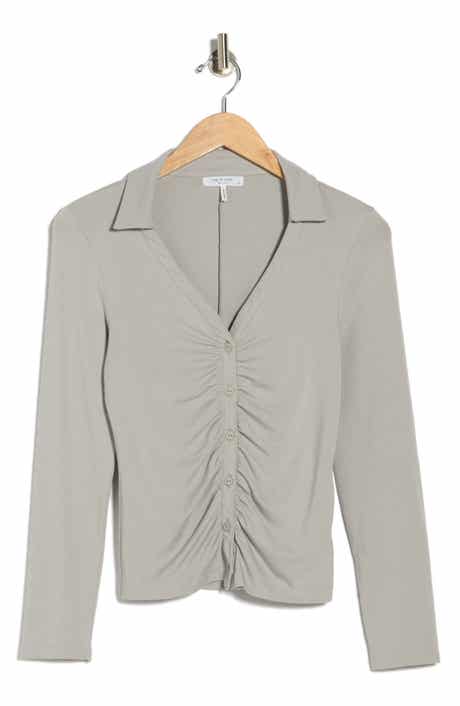 rag & bone Lucy Ruched Polo Button-Up Shirt