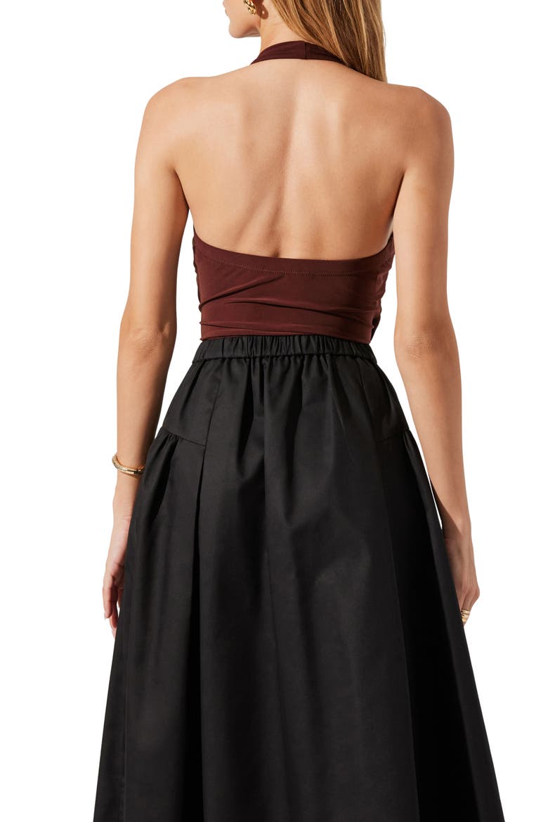 Dyanna Halter Bodysuit, Alternate, color, CHOCOLATE BROWN
