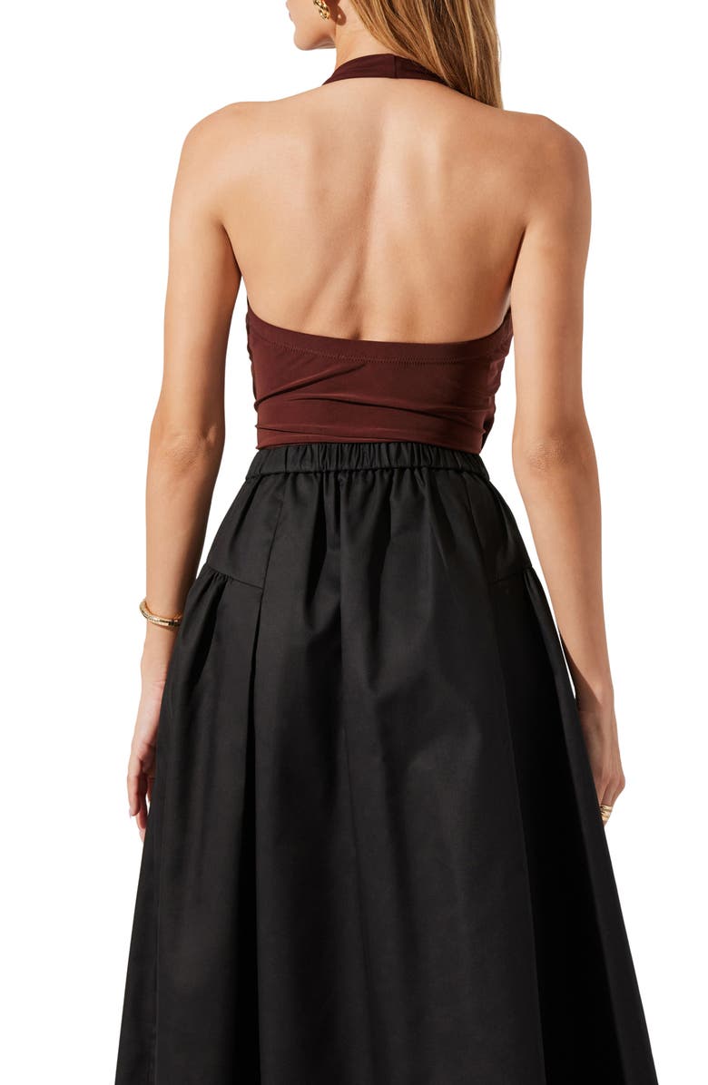 ASTR the Label Dyanna Halter Bodysuit, Alternate, color, Chocolate Brown