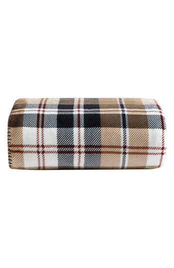 Eddie Bauer Trailhead Plaid Throw Blanket In Dark Beige
