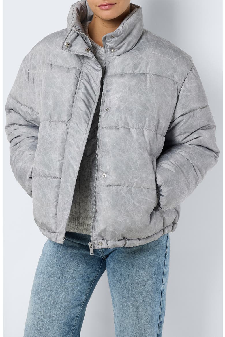Daxy Washed Puffer Jacket, Alternate, color, LIGHT GREY MELANGE