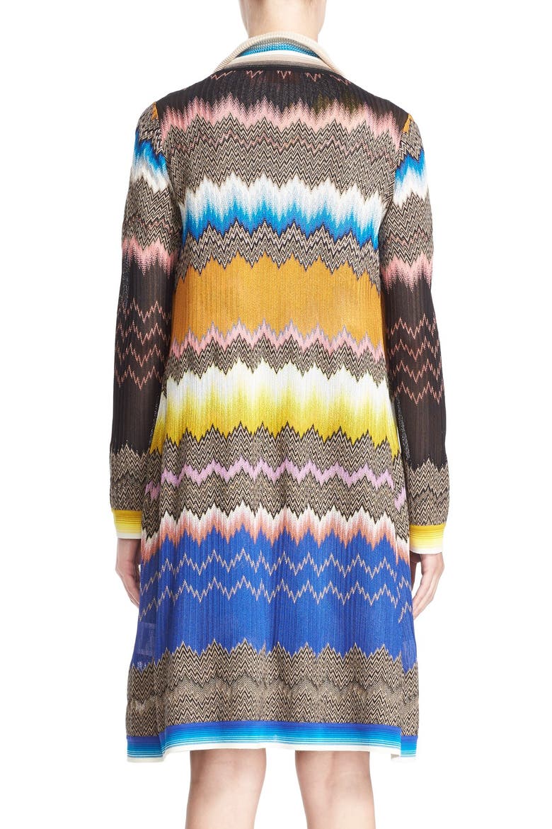 Zigzag Knit Cardigan, Alternate, color, BLACK/ BLUE/ MULTI