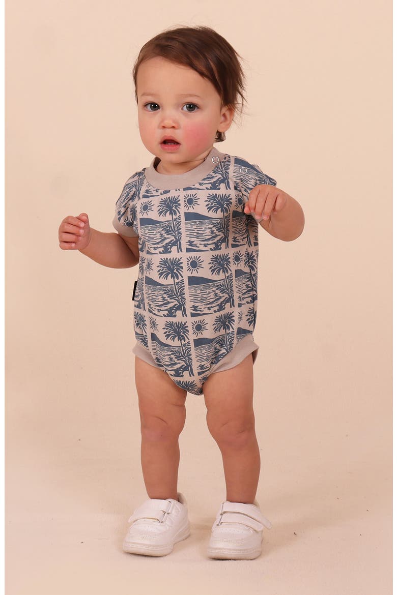 Ocean Print Romper, Alternate, color, SLATE BLUE