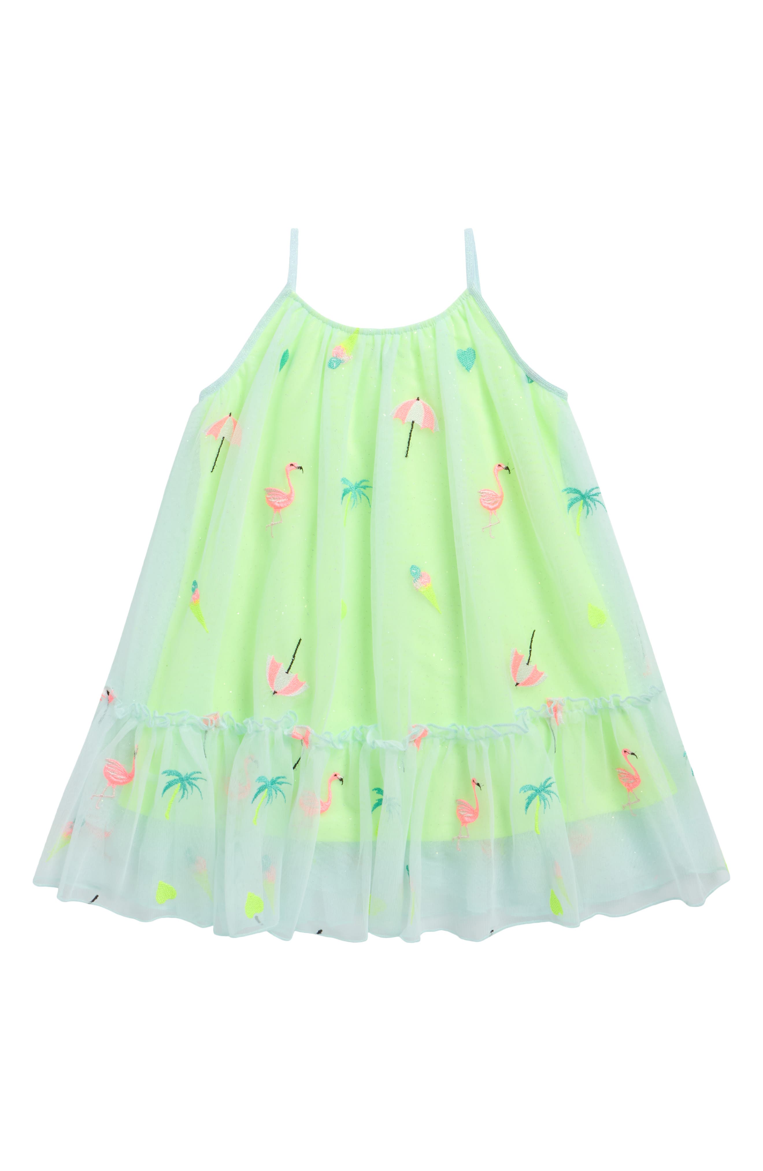 Zunie Kids' Embroidered Mesh Dress