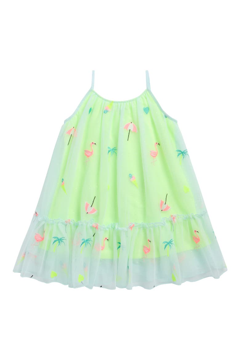 Kids' Embroidered Mesh Dress, Alternate, color, YELLOW