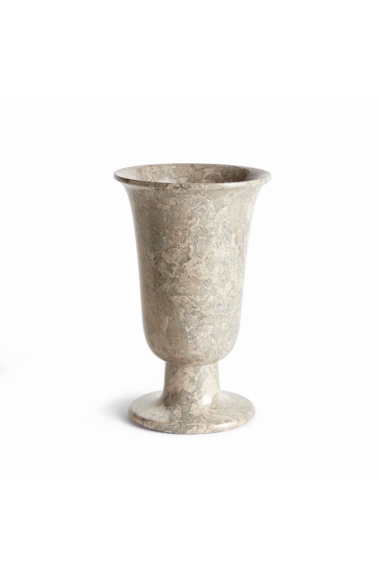 Claria Footed Vase - Gray Marble - Unique Veining Design, Main, color, Gray