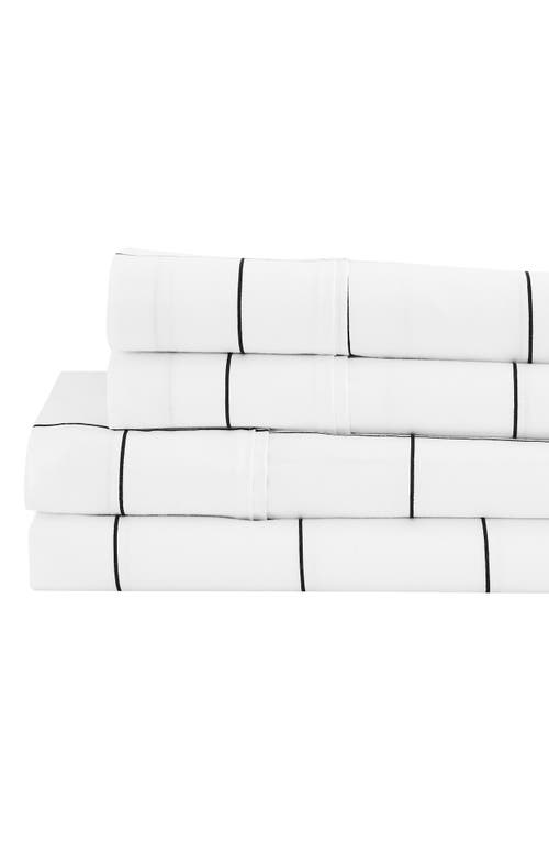 Melange Home Grid Percale Cotton Sheet Set
