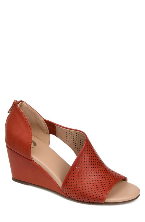 Aretha Perforated Wedge Sandal - Wide Width (Women)