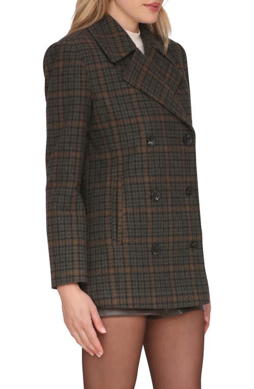 Avec Les Filles Oversize Double Breasted Peacoat In Animal Print