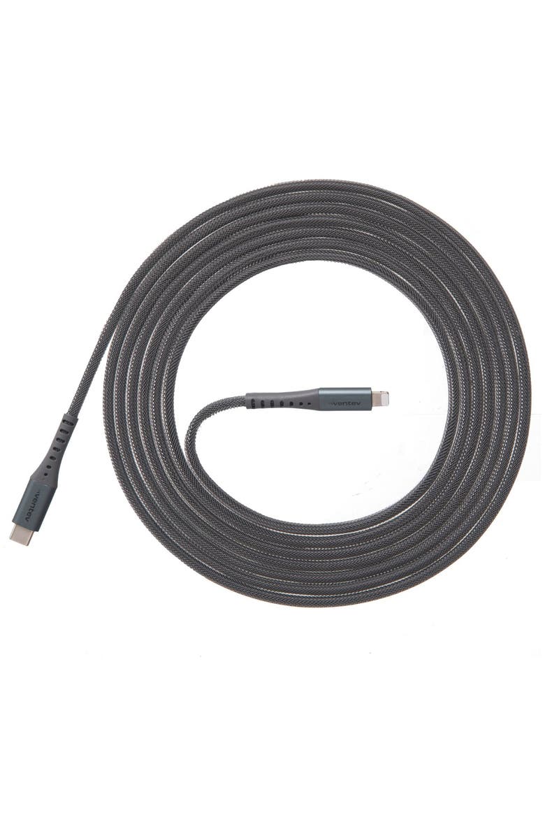 Ventev Alloy USB-C to Apple Lightning High Speed Ultra Durable 10 Foot Cable, Main, color, Gray
