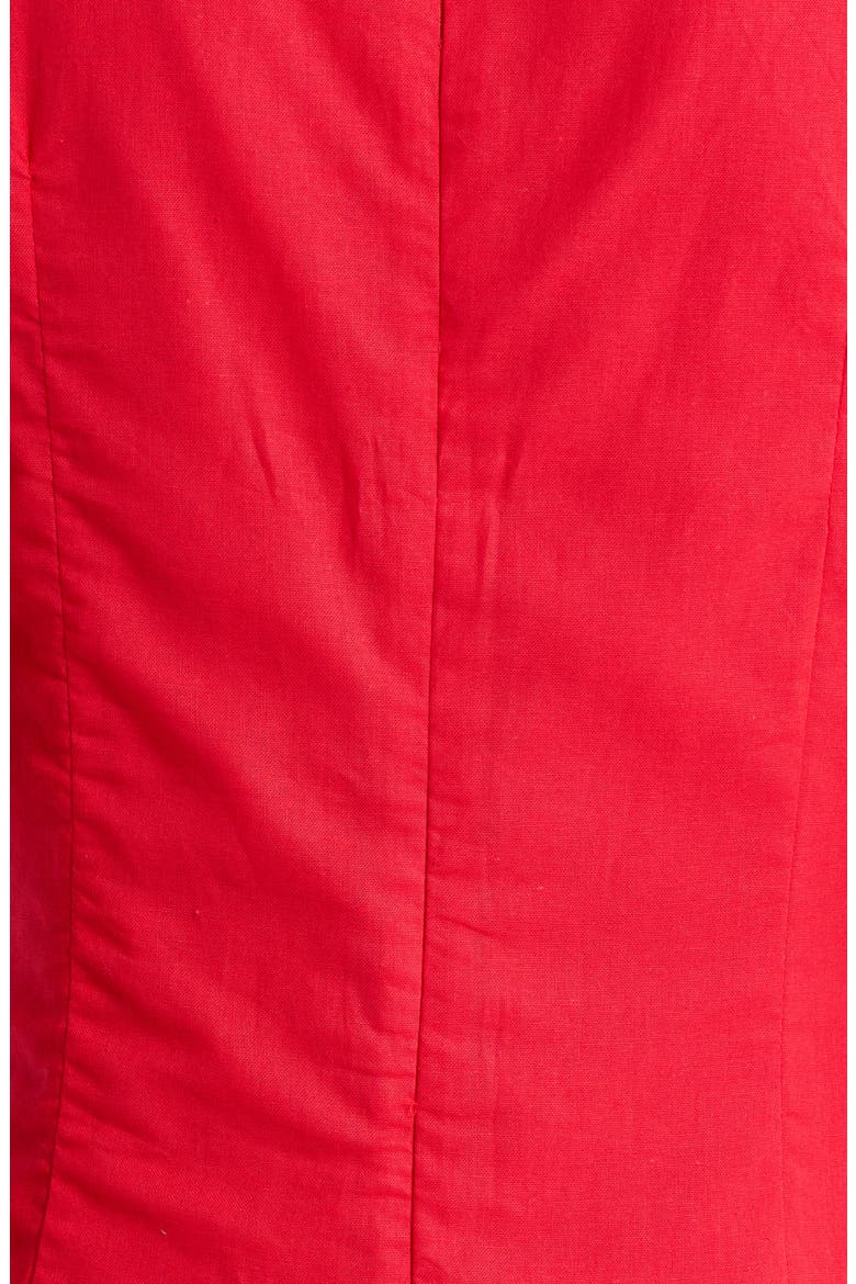 Evie Cotton & Linen Buttoned Maxi Dress, Alternate, color, RED