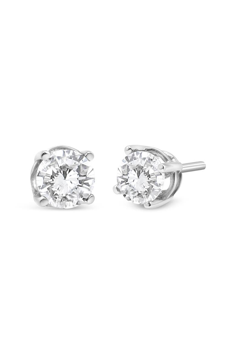 14K White Gold 3/4 Cttw Lab Grown Diamond Stud Earrings, Alternate, color, White