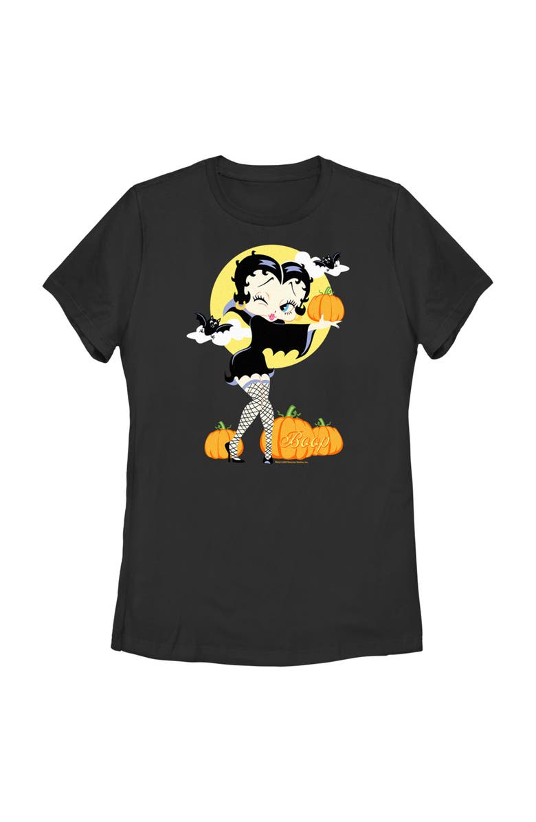 Betty Boop Women's Betty Boop Halloween Pumpkins  Graphic T-Shirt, Main, color, Black