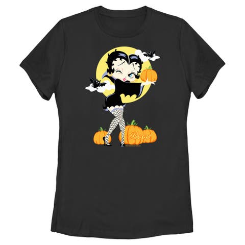 Women's Betty Boop Halloween Pumpkins  Graphic T-Shirt