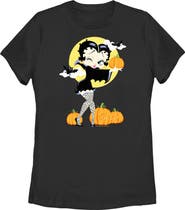 Betty Boop Women's Betty Boop Halloween Pumpkins  Graphic T-Shirt