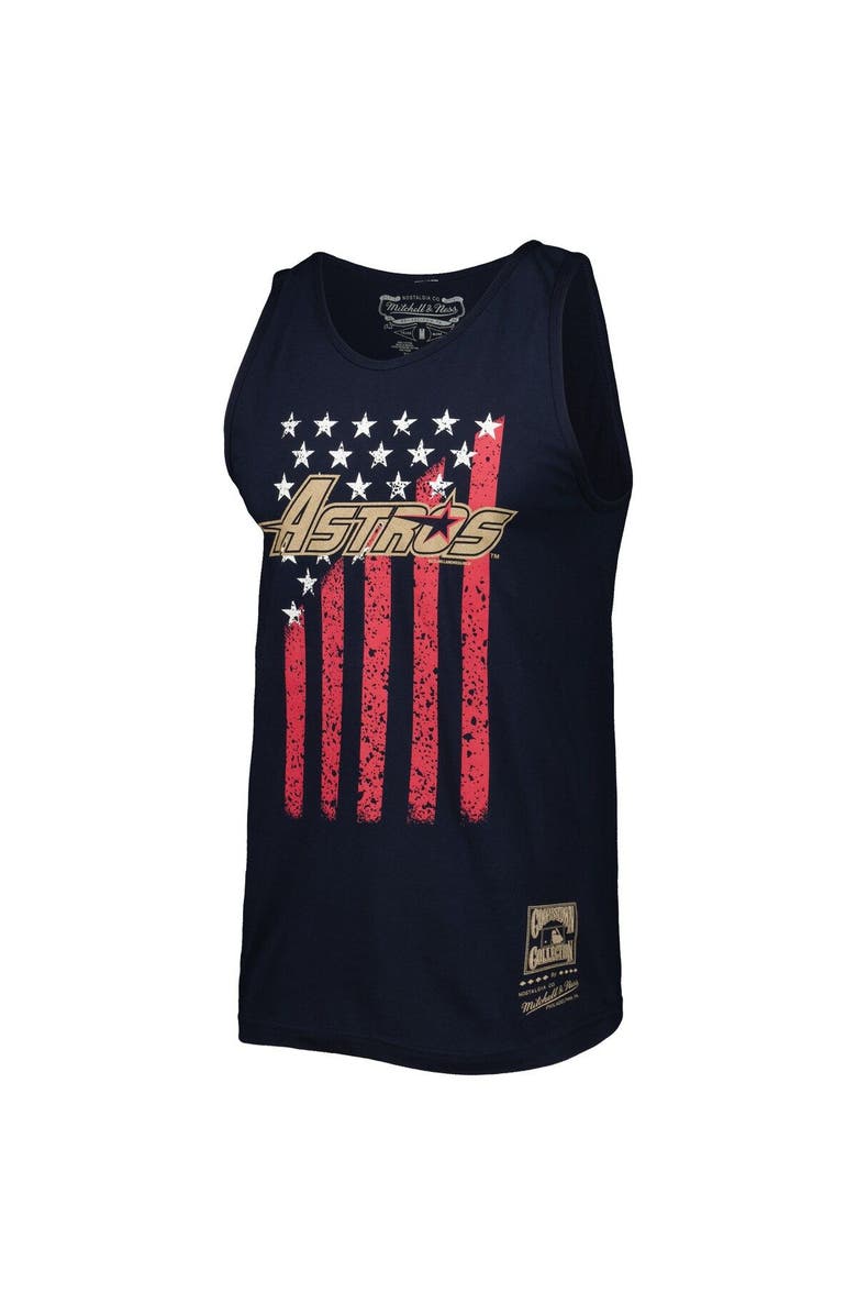 Mitchell & Ness Men's Mitchell & Ness Navy Houston Astros Cooperstown Collection Stars and Stripes Tank Top, Alternate, color, 
