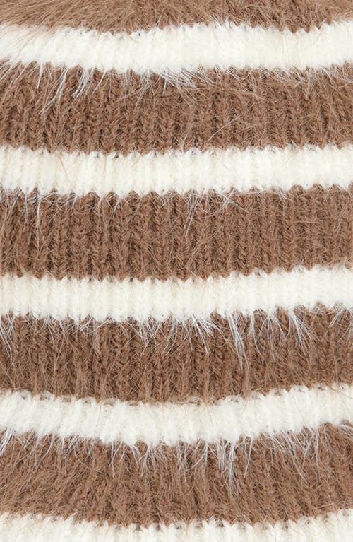 Tasha Mixed Stripe Bucket Hat In Brown