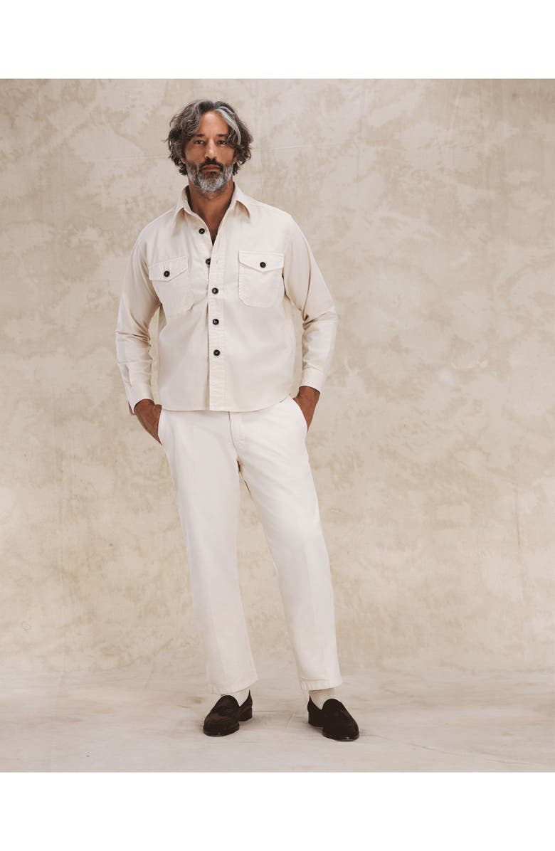 Fortela Kenny Twill Cotton Overshirt, Alternate, color, Milk