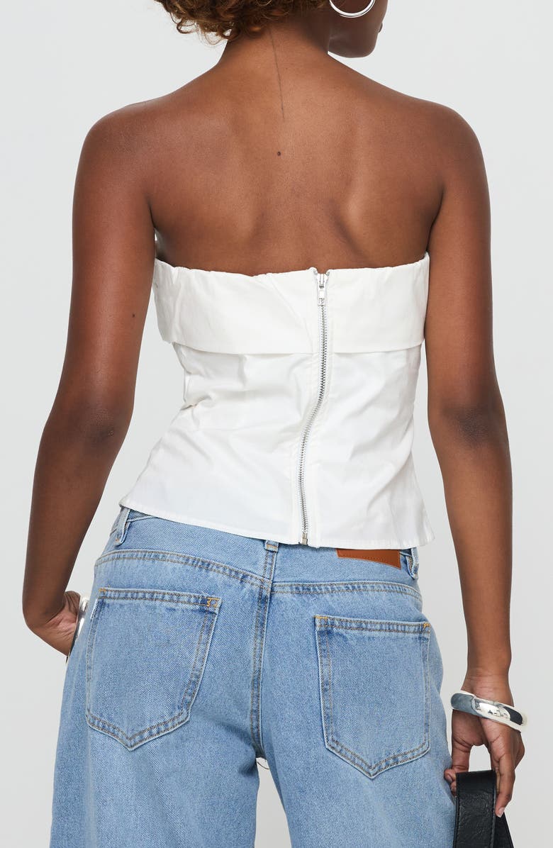 Princess Polly Xandria Foldover Strapless Cotton Top, Alternate, color, 