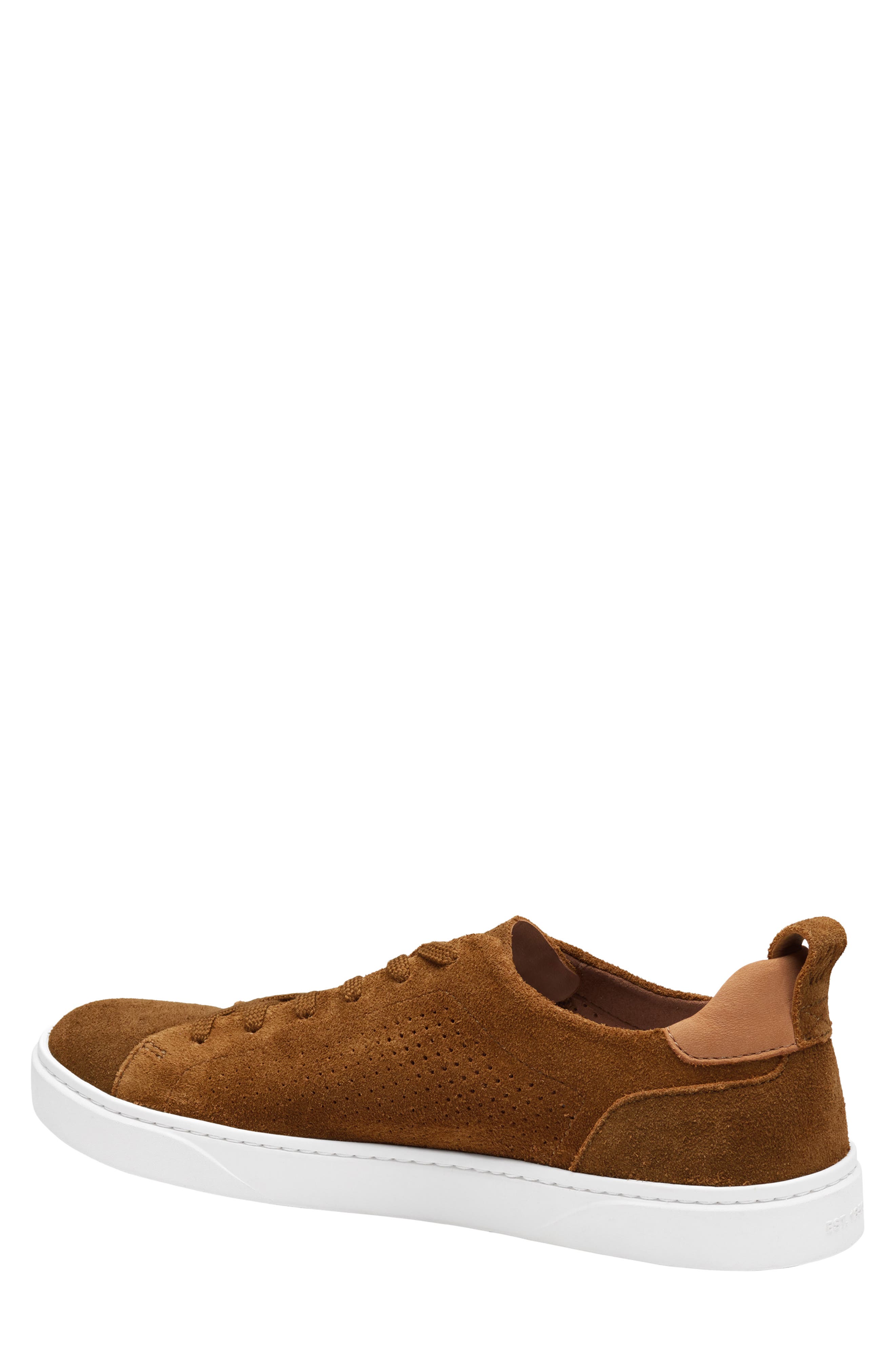 Johnston & Murphy Ollie Low Top Sneaker, Alternate, color, Snuff Washable Suede