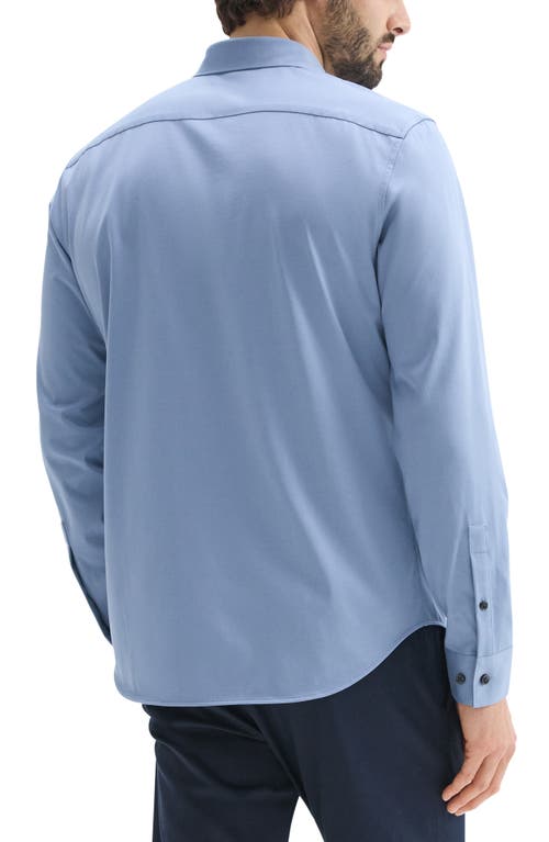 Shop Theory Sylvain Nd Structure Knit Button-up Shirt In Rainstorm