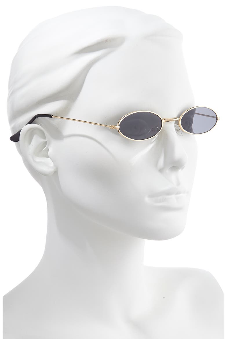 48mm Tiny Wire Oval Sunglasses, Alternate, color, GOLD