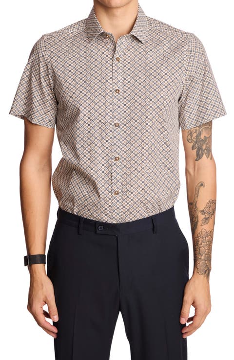 Sawyer Short Sleeve Stretch Cotton Button-Up Shirt