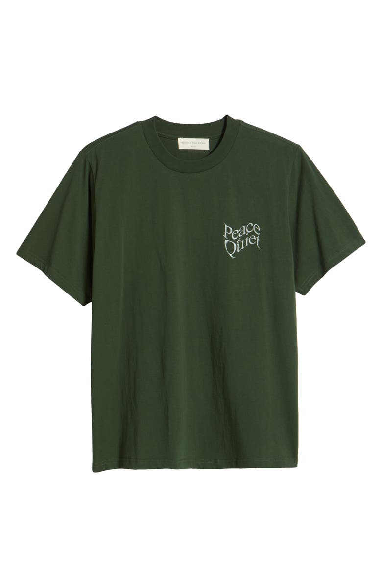 Museum of Peace & Quiet Warped Cotton Logo Graphic T-Shirt, Alternate, color, Forest