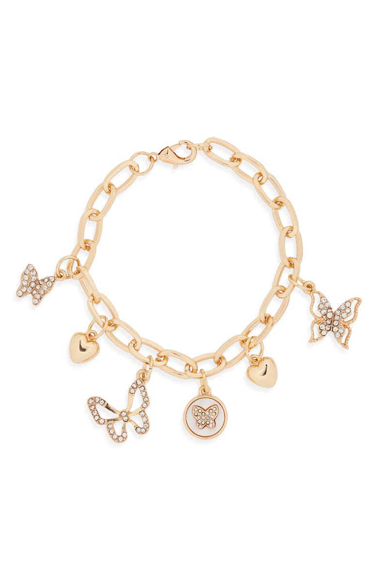 BP. Butterfly Charm Bracelet, Main, color, Gold