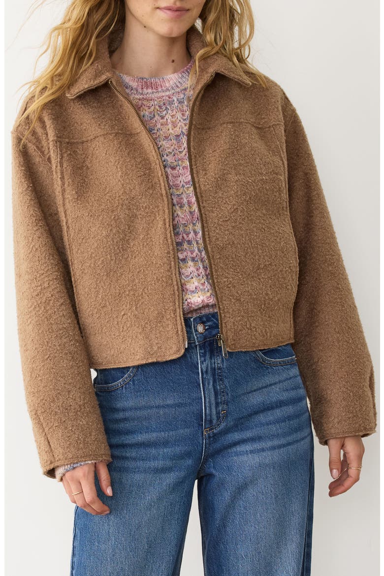 Bouclé Crop Jacket, Main, color, TEDDY
