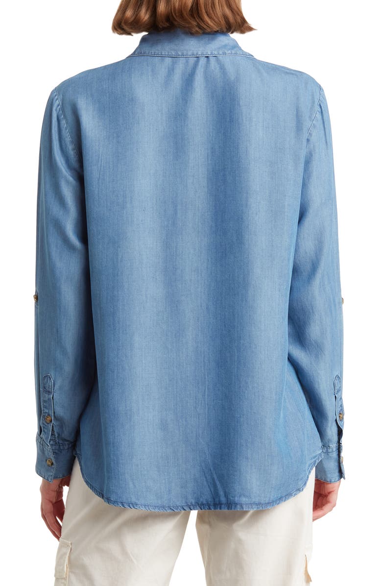 Sanctuary Tencel<sup>®</sup> Lyocell Boyfriend Button-Up Shirt, Alternate, color,
