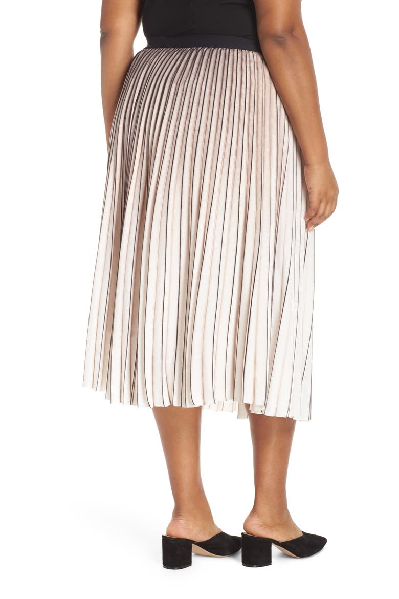 Stripe Pleat Skirt, Alternate, color, MULTI