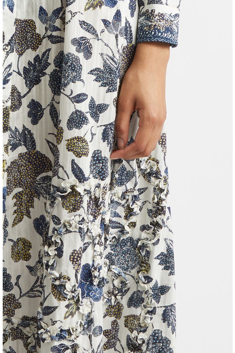 Laurentine Floral Print Long Sleeve Dress, Alternate, color, PORCELAIN