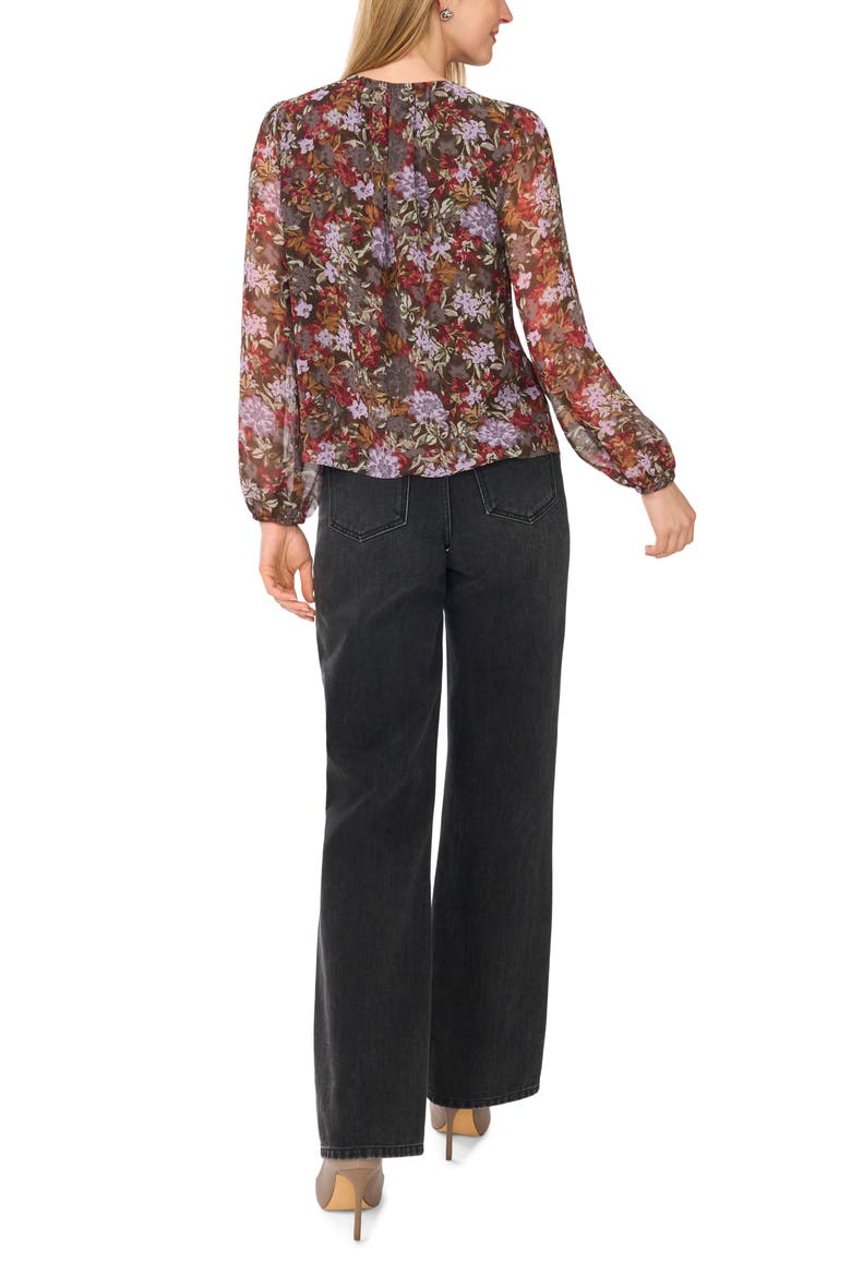 Long Sleeve Ruffle Top, Alternate, color, SADDLE BROWN FLORAL