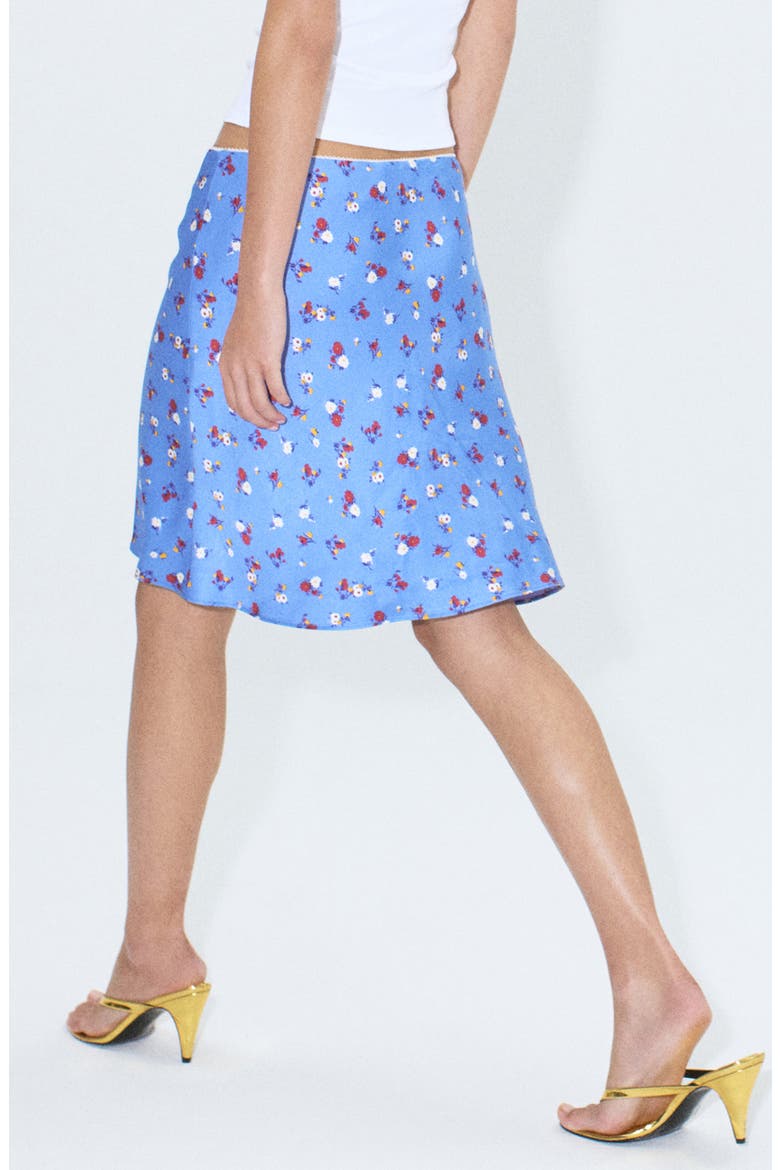 Starring Hailey Bieber Floral Skirt, Alternate, color, SKY BLUE