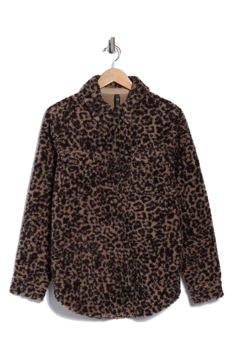 SKECHERS On the GO Cheetah Faux Shearling Shirt Jacket, Alternate, color, Cheetah