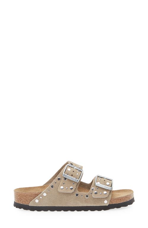 Birkenstock Arizona Stud Slide Sandal In Taupe
