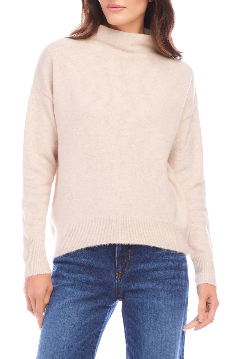 Karen Kane Funnel Neck Sweater, Main, color, Sand