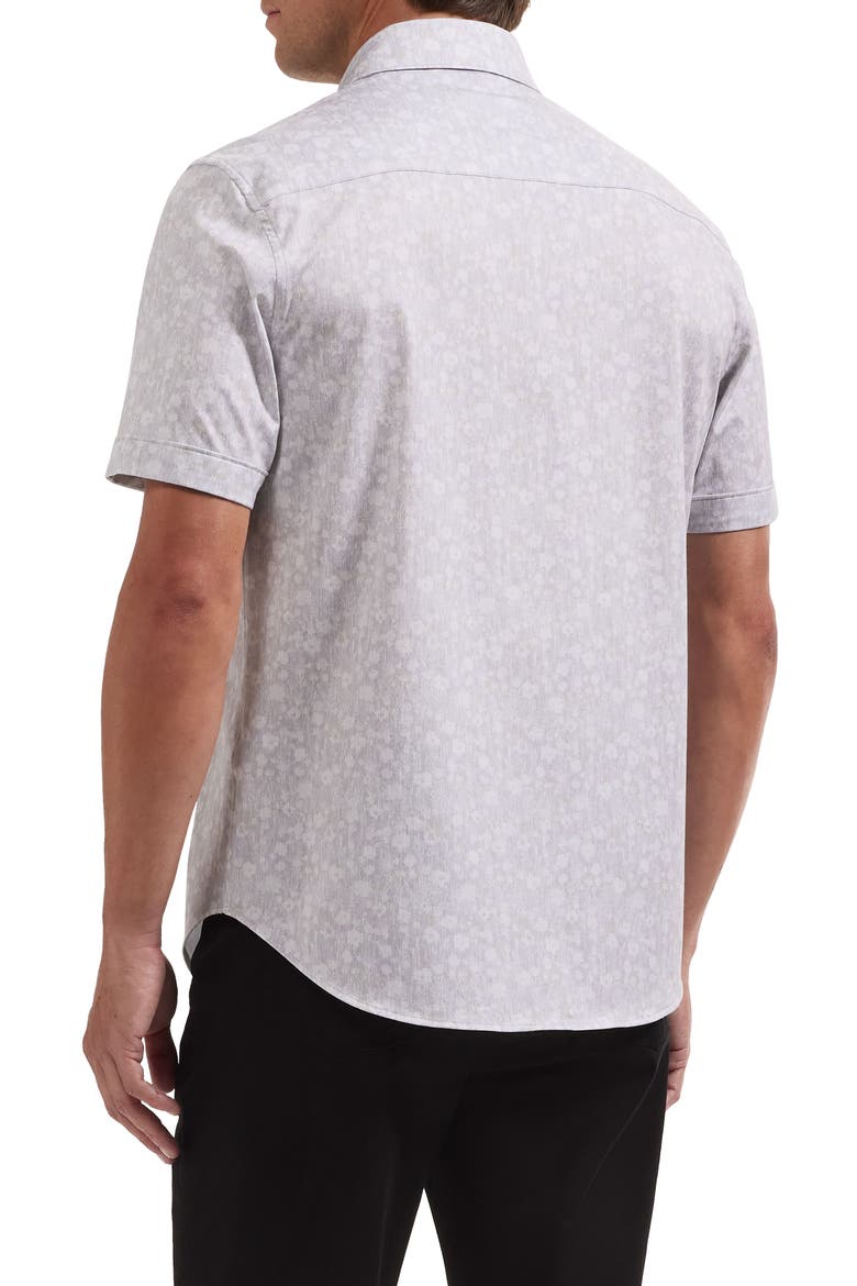 Miles OoohCotton® Print Short Sleeve Button-Up Shirt, Alternate, color, SAND