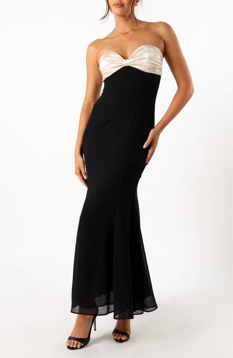Cecilia Two Tone Strapless Maxi Dress