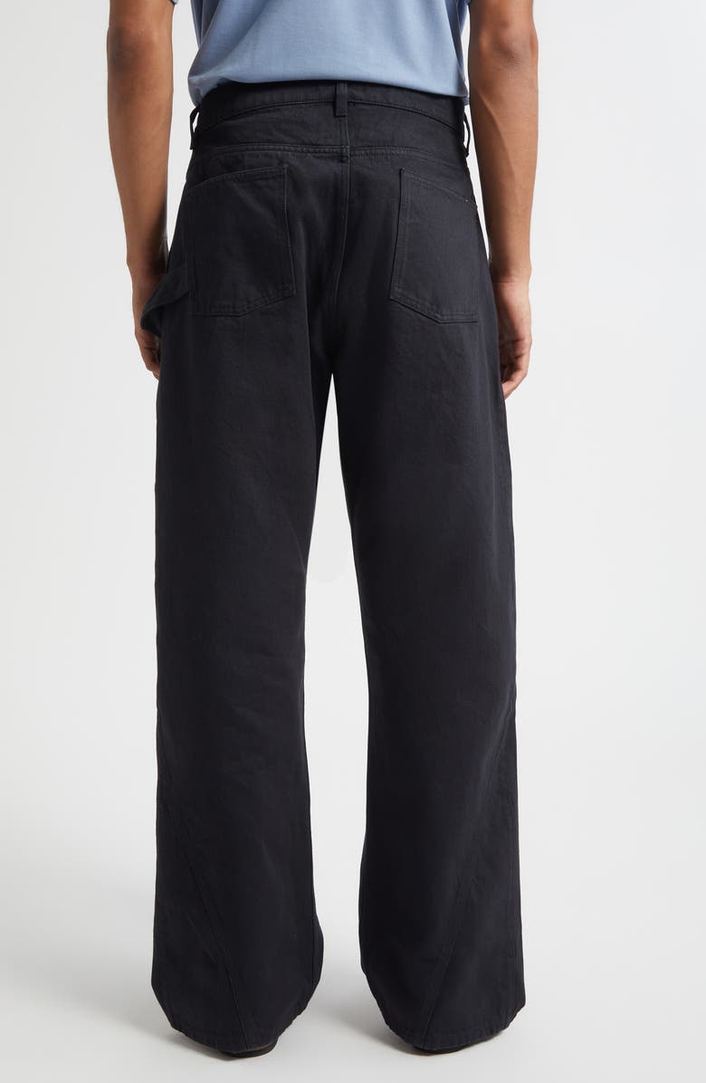 JW Anderson Twisted Workwear Denim Jeans, Alternate, color, Black