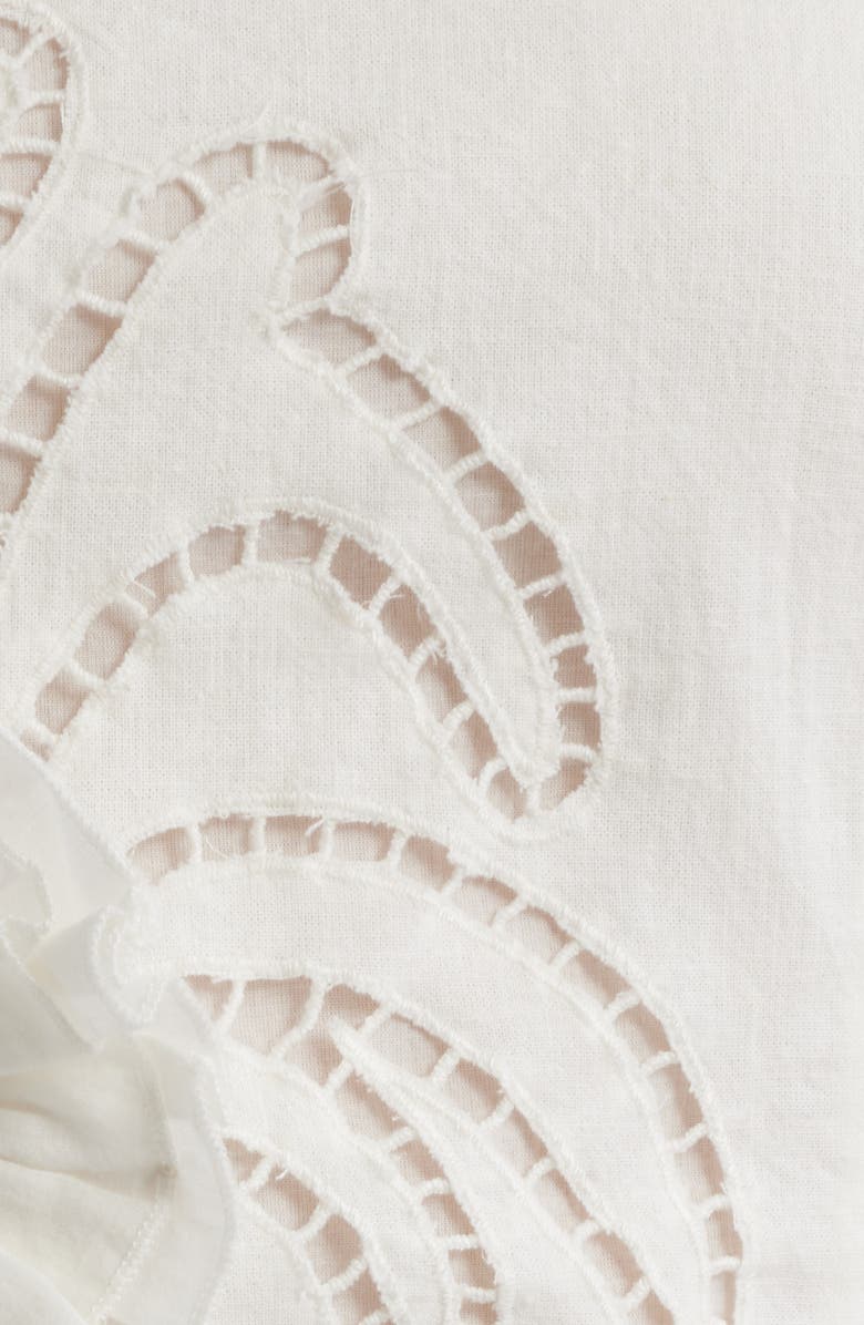 LOVE THE LABEL Cassia Floral Appliqué Cotton & Linen Top, Alternate, color, 