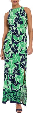 London Times Carwash Sleeveless Sheath Maxi Dress