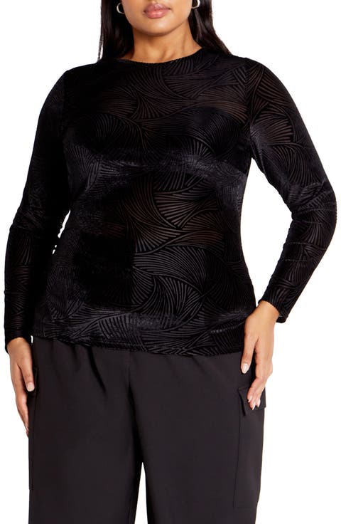 Sienna Abstract Zebra Print Long Sleeve Top (Plus)