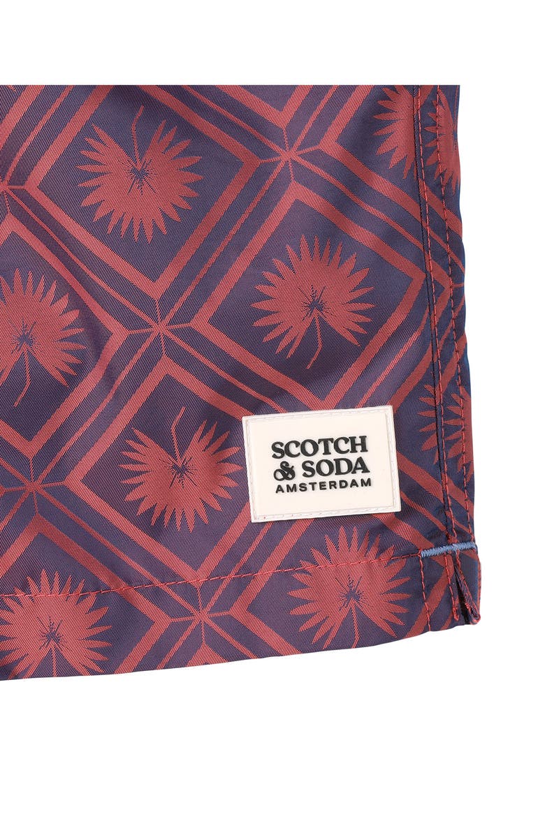Scotch & Soda Diamond Swim Trunks, Alternate, color, Light Pastel Red