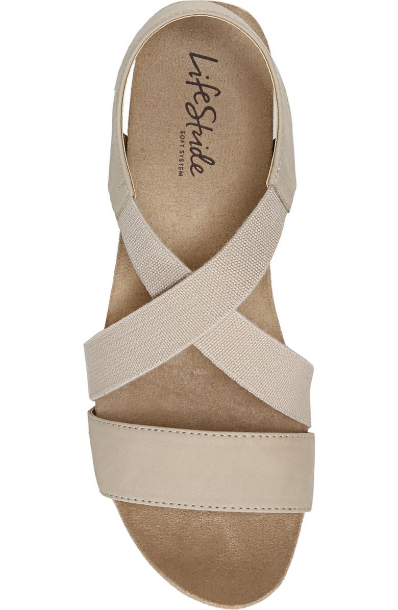 LifeStride Mexico Wedge Slingback Sandal, Alternate, color, Bone