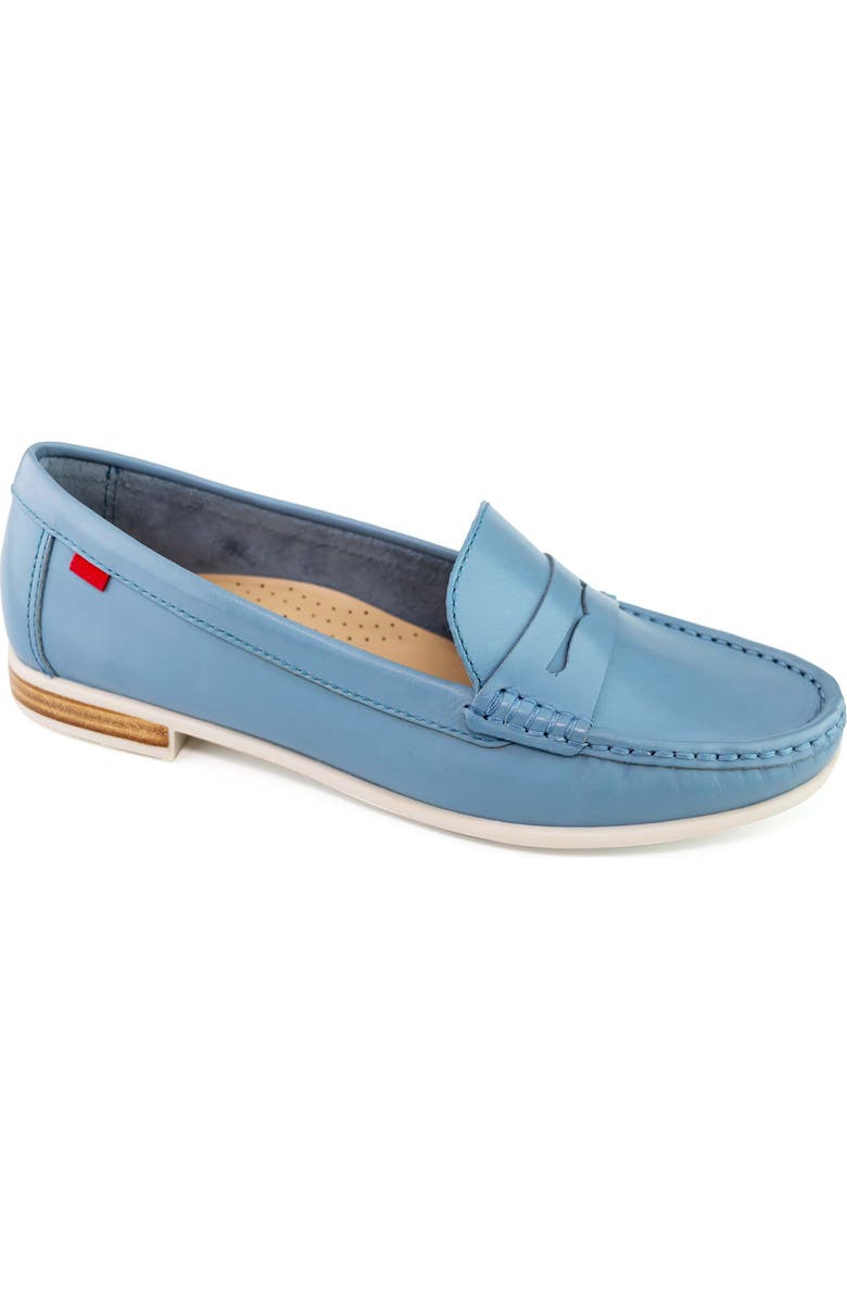 Marc Joseph New York Hamptons Penny Loafer, Main, color, Frost Blue Napa/ White Sole